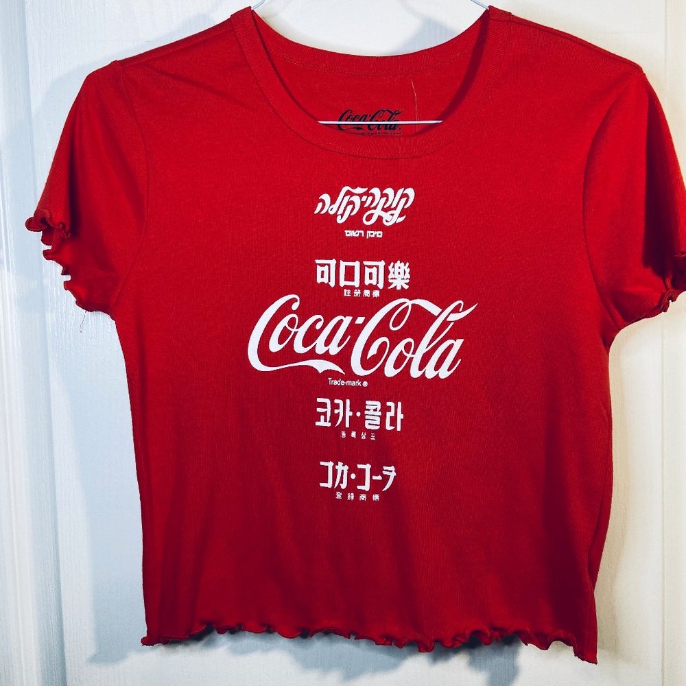 Coca-Cola Cropped T-Shirt, Size XL (Jr.),‎ Red